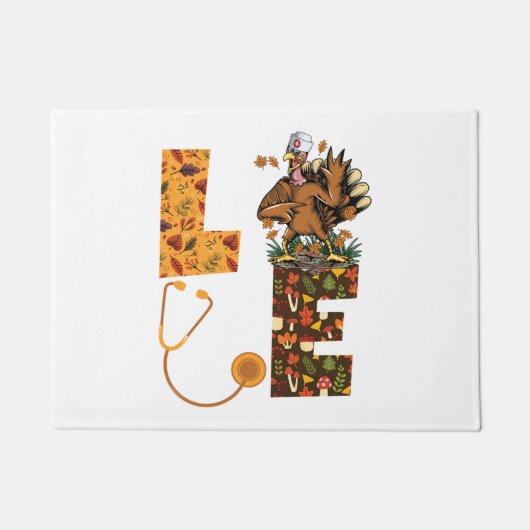 ラブターキープステソスコープナースライフ感謝祭au ドアマット (正面)