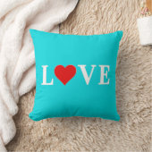 ラブターコイズブルーアクアブルーモダンシックエレガント クッション (ブランケット)