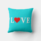 ラブターコイズブルーアクアブルーモダンシックエレガント クッション (裏面)