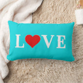 ラブターコイズブルーアクアブルーモダンシックエレガント ランバークッション (ブランケット)