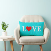 ラブターコイズブルーアクアブルーモダンシックエレガント ランバークッション (椅子)