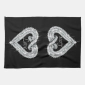 ラブダイヤモンドハートキッチンタオル キッチンタオル (横)