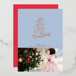 ラブダウン来フォイルクリスマスカード 箔シーズンカード