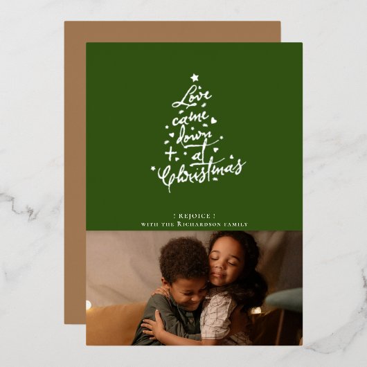 ラブダウン来フォイルクリスマスカード 箔シーズンカード (正面/裏面)