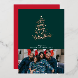 ラブダウン来フォイルクリスマスカード 箔シーズンカード