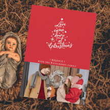 ラブダウン来フォトスクリスマスカード