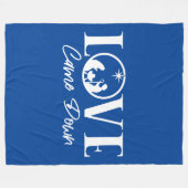 ラブダウン来出生クリスマス フリースブランケット (正面(横))