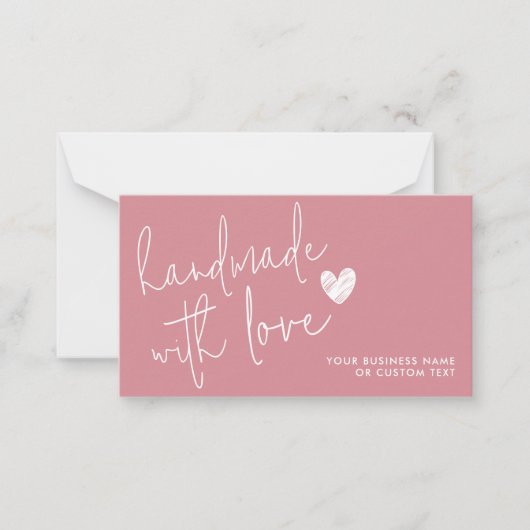 ラブダスティピンクハートキャンドル気に付き ノートカード (正面)