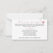 ラブダスティピンクハートキャンドル気に付き ノートカード (裏面)