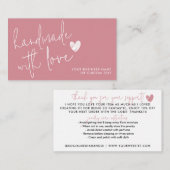 ラブダスティピンクハートジュエリー気に エンクロージャーカード (正面/裏面)