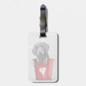 ラブダックシュント子犬のバケツ ラゲッジタグ (裏面縦)