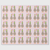 ラブダックスバレンタインデーカスタムイニシャル ラッピングペーパー (フラット)