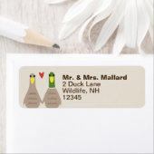 ラブダック |かわいいカップルの差出人住所ラベル ラベル (インサイチュ)