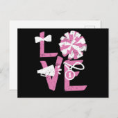 ラブチアリーティングチアリーダー愛バレンタインデー ポストカード (正面/裏面)