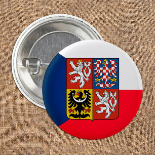 ラブチェコ国旗のファッション/スポーツファン 缶バッジ