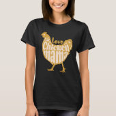 ラブチキンママ ファームハウス風タイポグラフィ Tシャツ (正面)