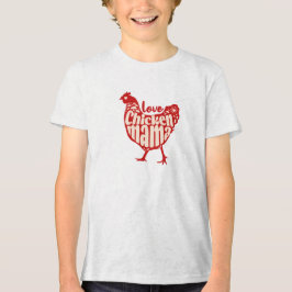 ラブチキンママTシャツ - 田舎の農場スタイル トライブレンドTシャツ