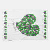 ラブチューリップカラフルの春（ピンク、紫、白） キッチンタオル (横)