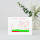 ラブチョコレートキャットカード ポストカード (スタンド正面)