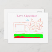 ラブチョコレートキャットカード ポストカード (正面/裏面)