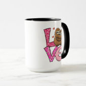 ラブツナマピンクハートバラバレンタインデー マグカップ (正面右)