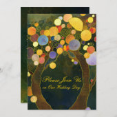 ラブツリーお尻結婚式招待状（ダークバック） 招待状 (正面/裏面)