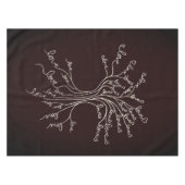 ラブツリーオブライフ自然ブラウンハートかわいい素朴 テーブルクロス (正面(横))