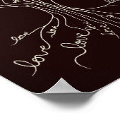 ラブツリーオブライフ自然ブラウンハートかわいい素朴 ポスター (角)