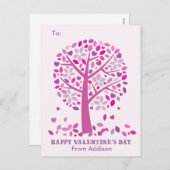 ラブツリーキッズスクールクラスルームのバレンタインカード シーズンポストカード (正面/裏面)