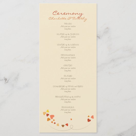 ラブツリーハート結婚式 プログラム (正面)