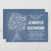 ラブツリーブルーブライダルシャワー招待状 招待状 (正面/裏面)