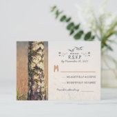 ラブツリー素朴な田舎の結婚式RSVPカード 出欠カード (スタンド正面)