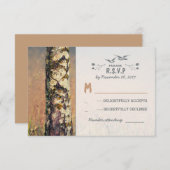 ラブツリー素朴な田舎の結婚式RSVPカード 出欠カード (正面/裏面)