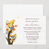 ラブツリー（白）:結婚招待状 招待状 (正面/裏面)