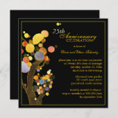 ラブツリー 25周年 シルバーの結婚記念日 招待状 (正面/裏面)