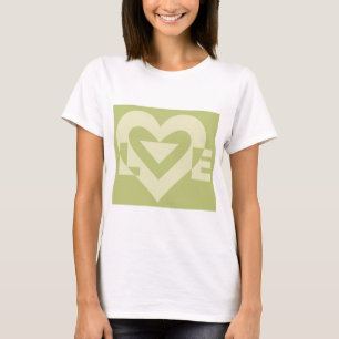 ラブツートーンセージ緑 Tシャツ
