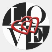 ラブツーハート結婚の封筒用シールシール ラウンドシール (正面)