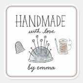 ラブツールで手作り裁縫 スクエアシール (正面)