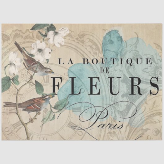 ラブティックバードデコップシート 薄葉紙 (正面)