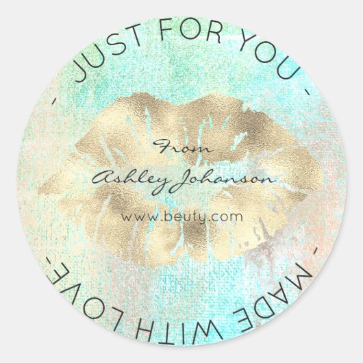 ラブティファニー金ゴールド海メイクアップ唇キス ラウンドシール (正面)