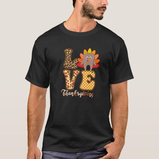 ラブティースターキー感謝祭秋歯医者デンタル Tシャツ (正面)