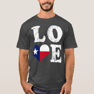 ラブテキサス州フラッグハートテシャン Tシャツ