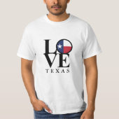 ラブテキサス州メンズホワイトティー Tシャツ (正面)