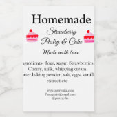 ラブテックスで作った自家製のストロベリーケーキ生地 フードラベル (シングルラベル)