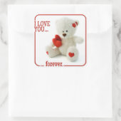 ラブテディバレンタインステッカー スクエアシール (バッグ)