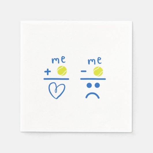 ラブテニスボールラケットコートマッチプレイヤーギフト スタンダードカクテルナプキン (正面)