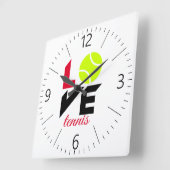 ラブテニス スクエア壁時計 (傾斜)