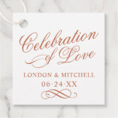 ラブテラコッタ結婚のモノグラムのお祝い フェイバータグ (正面)