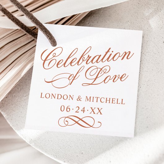 ラブテラコッタ結婚のモノグラムのお祝い フェイバータグ