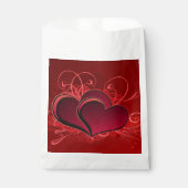 ラブテーマの赤いハートパーティーの好意バッグ フェイバーバッグ (正面)